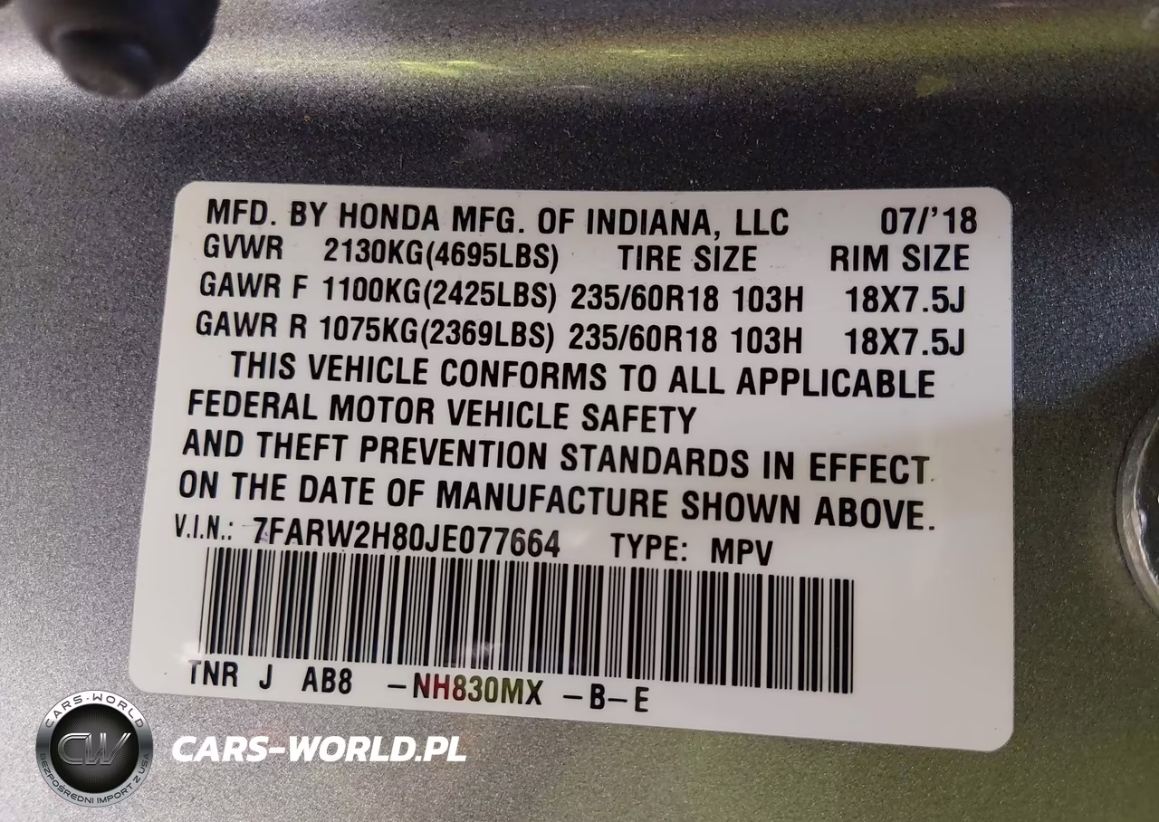 2018 Honda Cr-V Ex-L-Ex-L Navi VIN:7FARW2H80JE077664 - 9