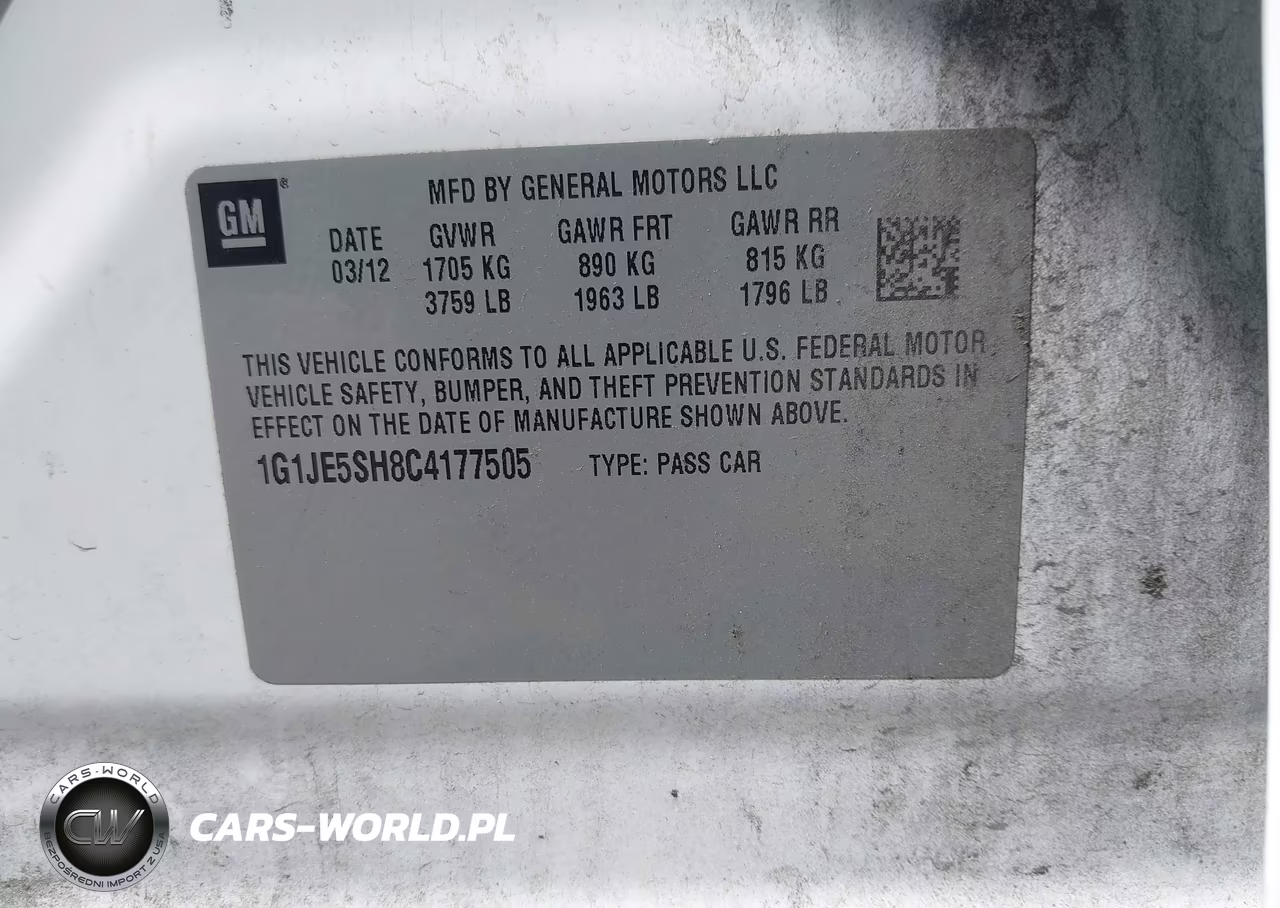 2012 Chevrolet Sonic 2Lz VIN:1G1JE5SH8C4177505 - 9