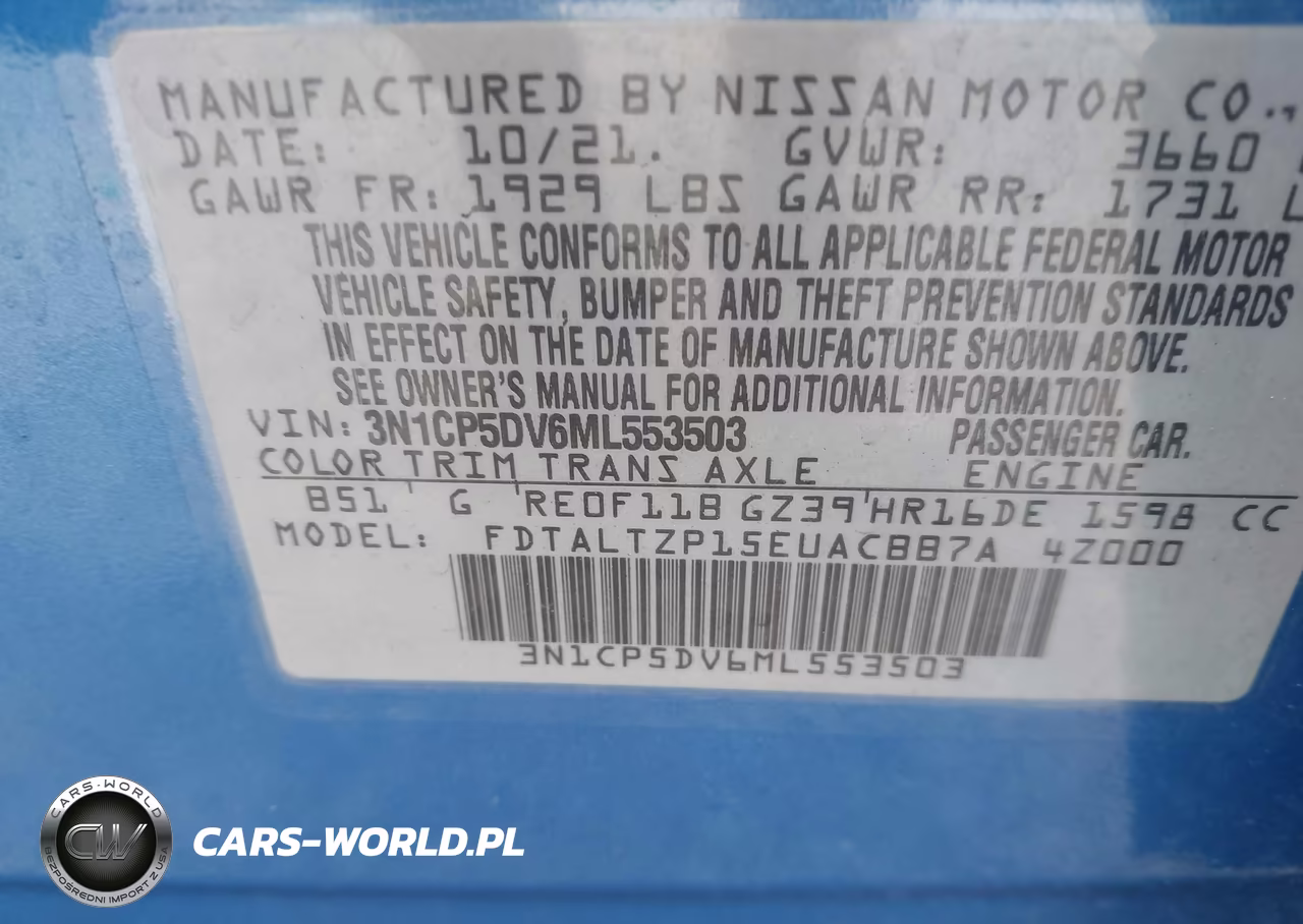 2021 Nissan Kicks Sr Xtronic Cvt VIN:3N1CP5DV6ML553503 - 9