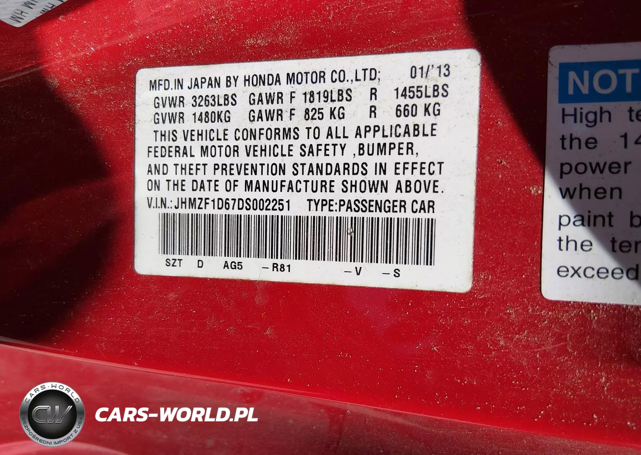 2013 Honda Cr-Z Ex VIN:JHMZF1D67DS002251 - 9