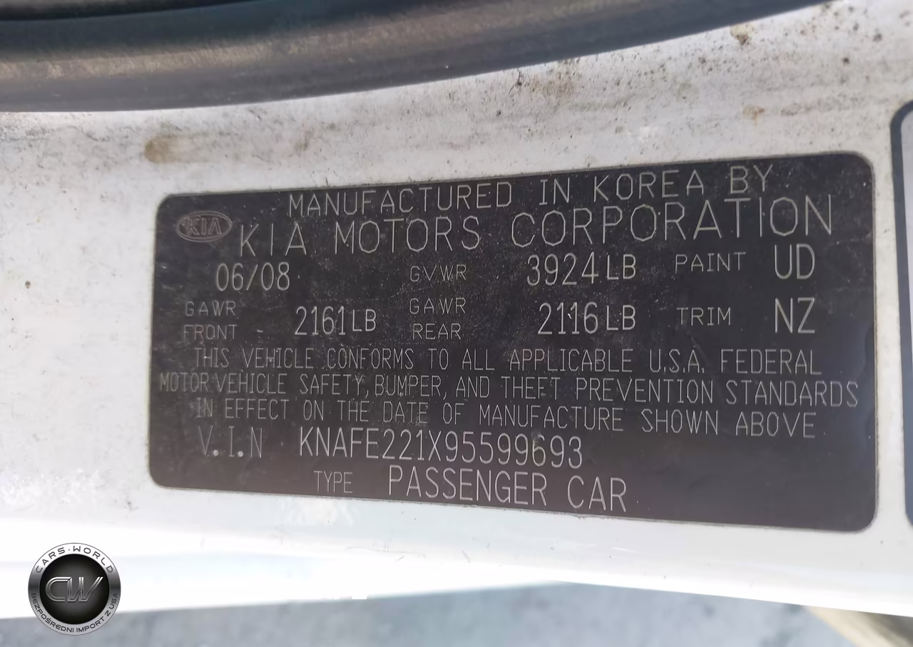 2009 Kia Spectra Ex VIN:KNAFE221X95599693 - 9