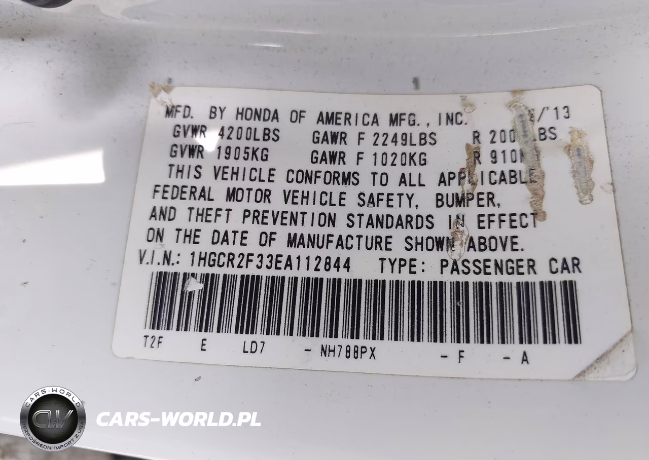 2014 Honda Accord Lx VIN:1HGCR2F33EA112844 - 9