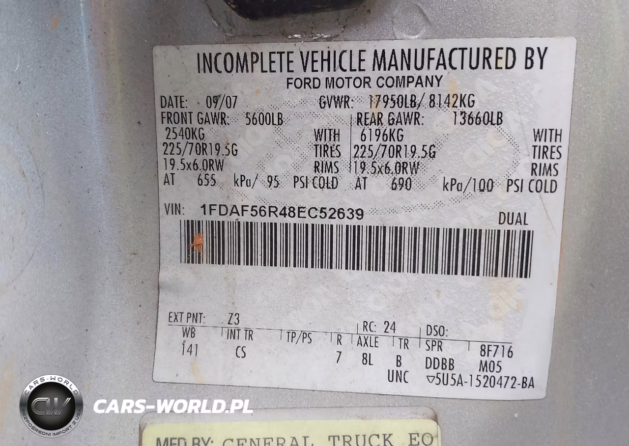 2008 Ford Super Duty F-550 Drw Xl-Xlt VIN:1FDAF56R48EC52639 - 9