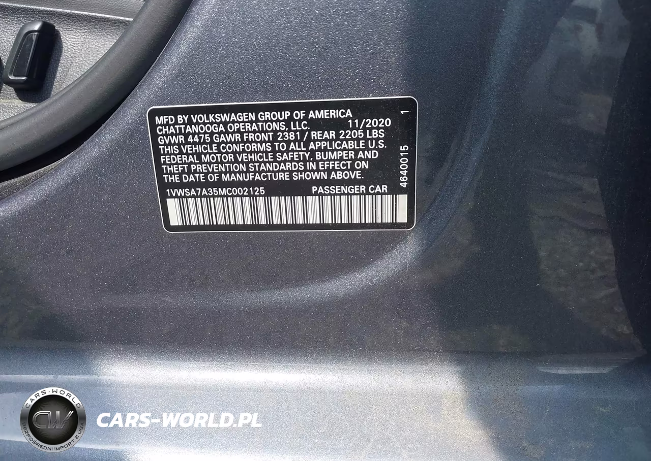 2021 Volkswagen Passat 2.0T Se VIN:1VWSA7A35MC002125 - 9