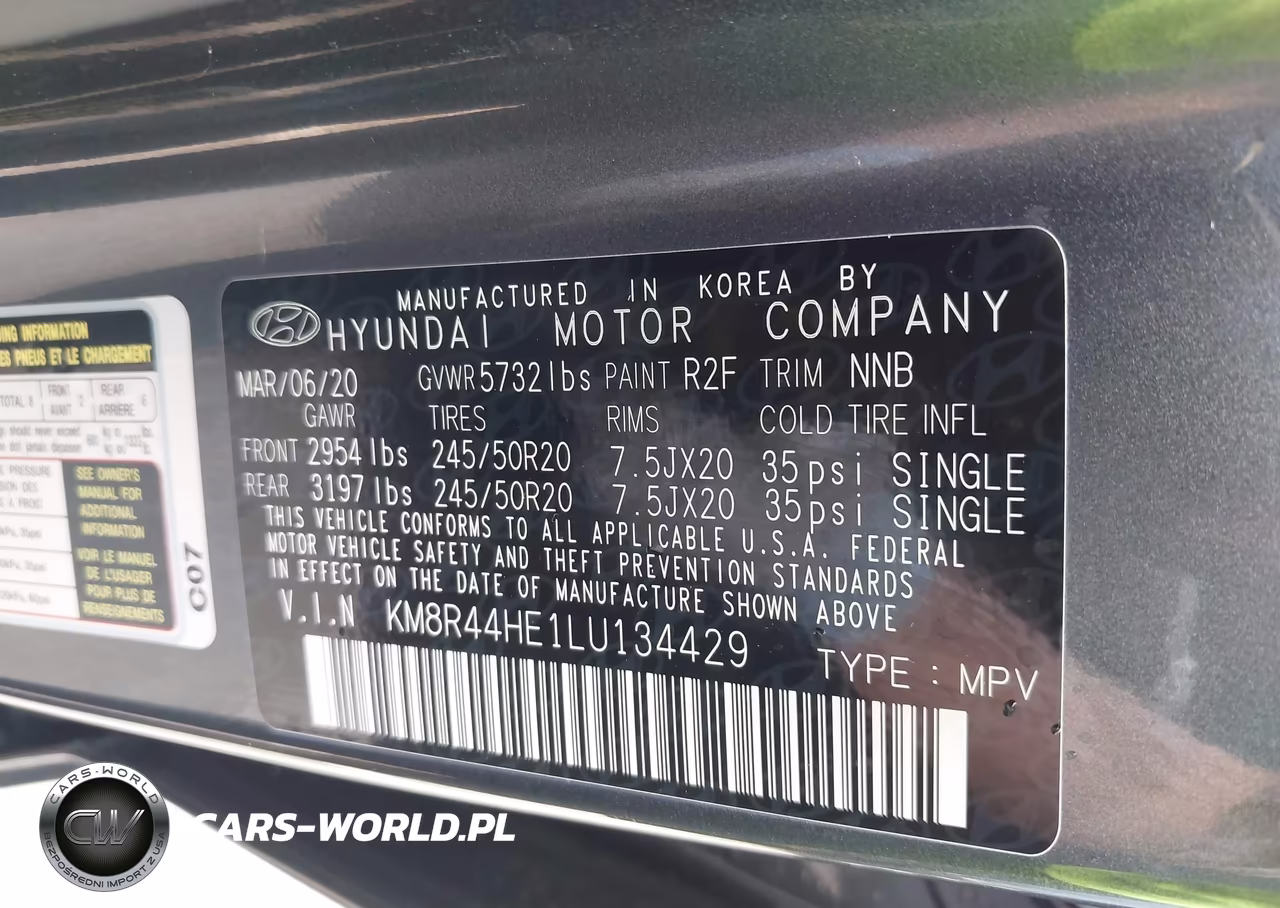 2020 Hyundai Palisade Sel VIN:KM8R44HE1LU134429 - 9