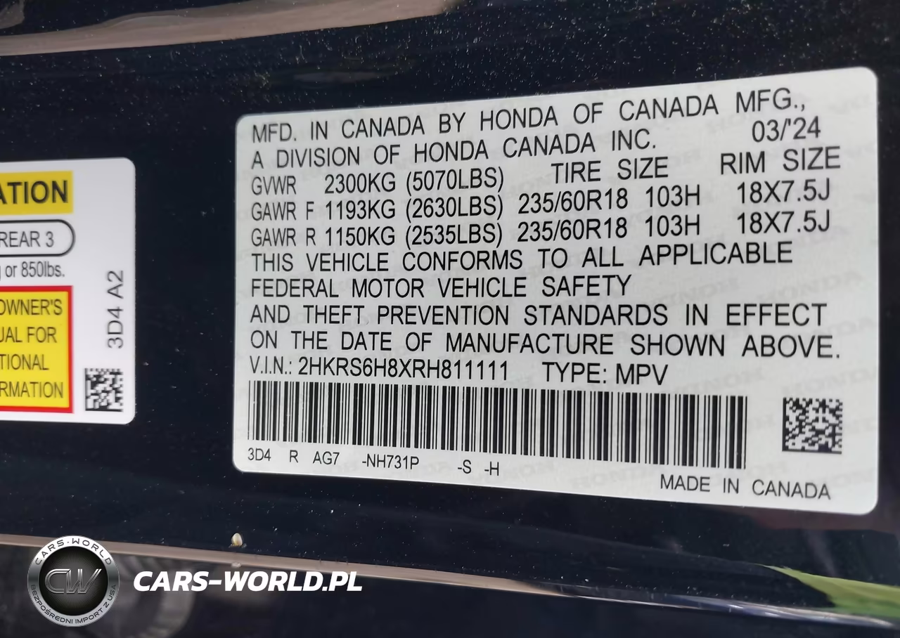 2024 Honda Cr-V Hybrid Sport-L VIN:2HKRS6H8XRH811111 - 9