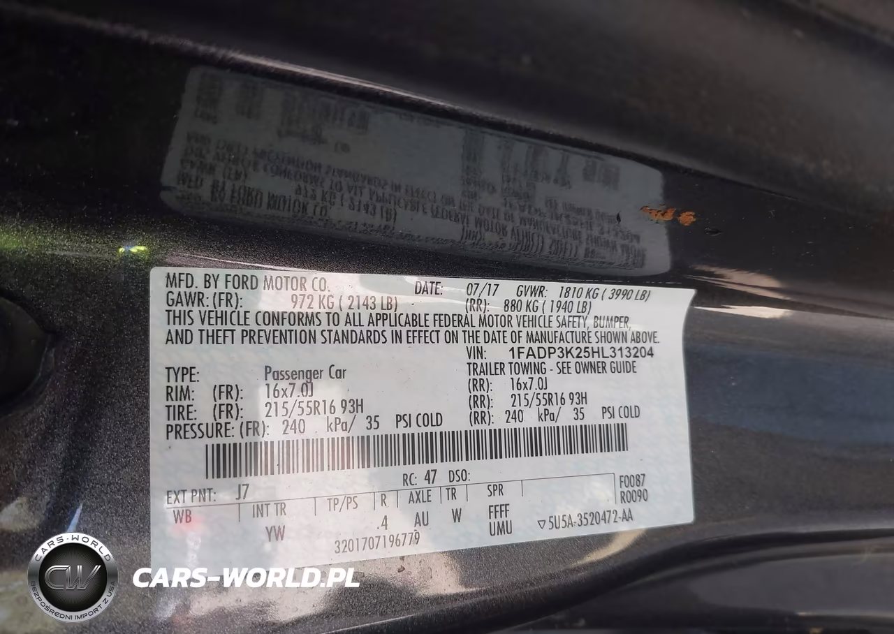 2017 Ford Focus Se VIN:1FADP3K25HL313204 - 9