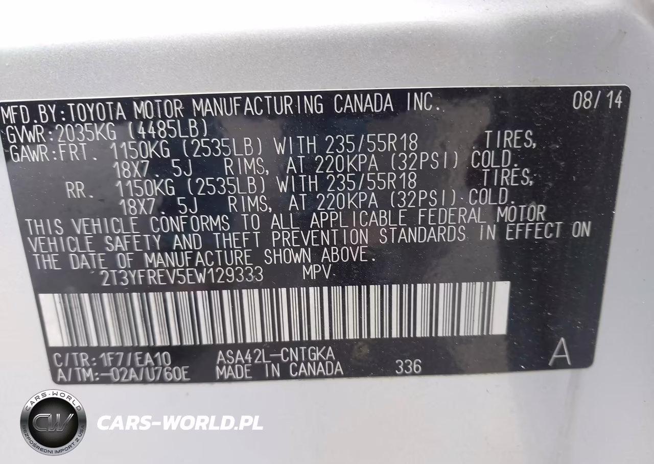 2014 Toyota Rav4 Limited VIN:2T3YFREV5EW129333 - 9