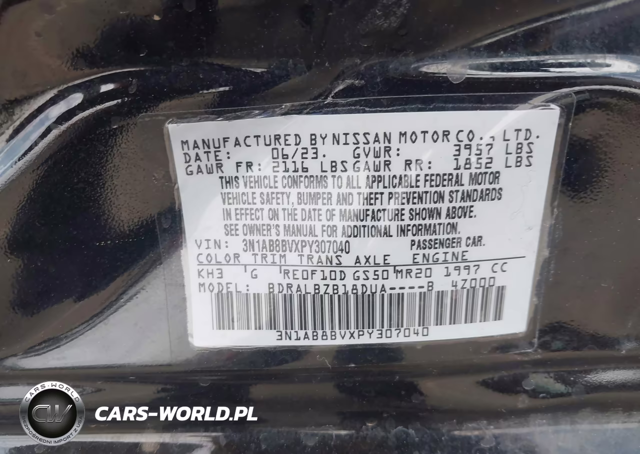 2023 Nissan Sentra S Xtronic Cvt VIN:3N1AB8BVXPY307040 - 9