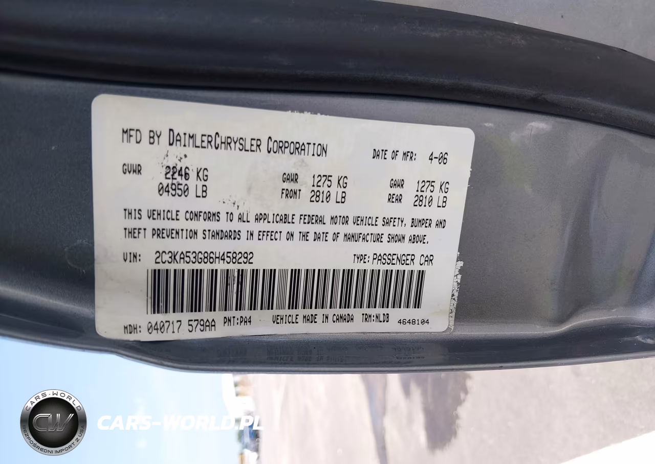 2006 Chrysler 300 Touring VIN:2C3KA53G86H458292 - 9