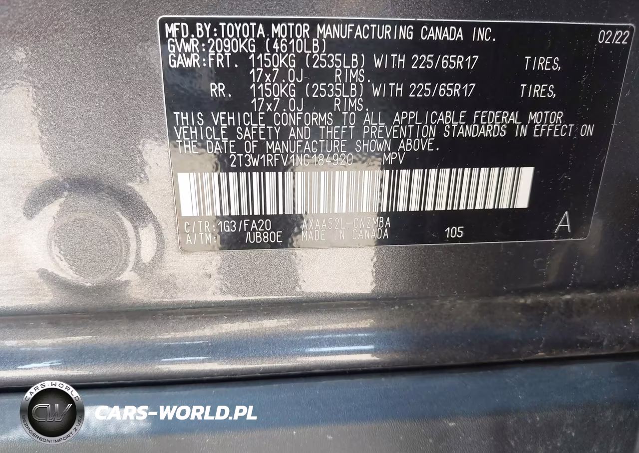 2022 Toyota Rav4 Xle VIN:2T3W1RFV1NC184920 - 9