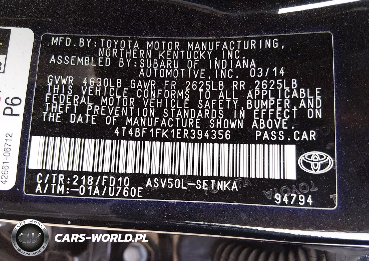 2014 Toyota Camry Le VIN:4T4BF1FK1ER394356 - 9