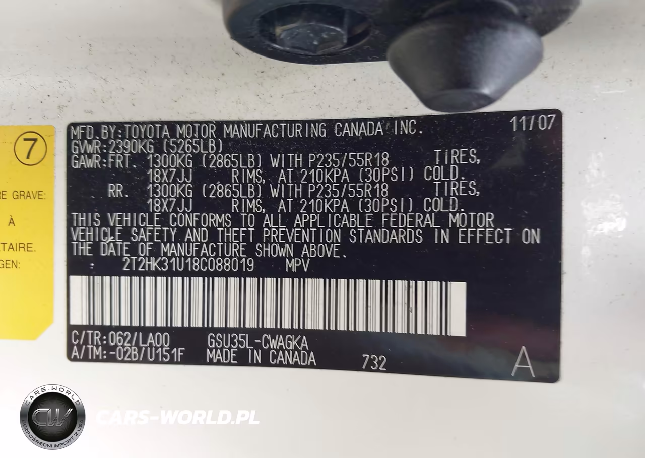 2008 Lexus Rx 350 VIN:2T2HK31U18C088019 - 9