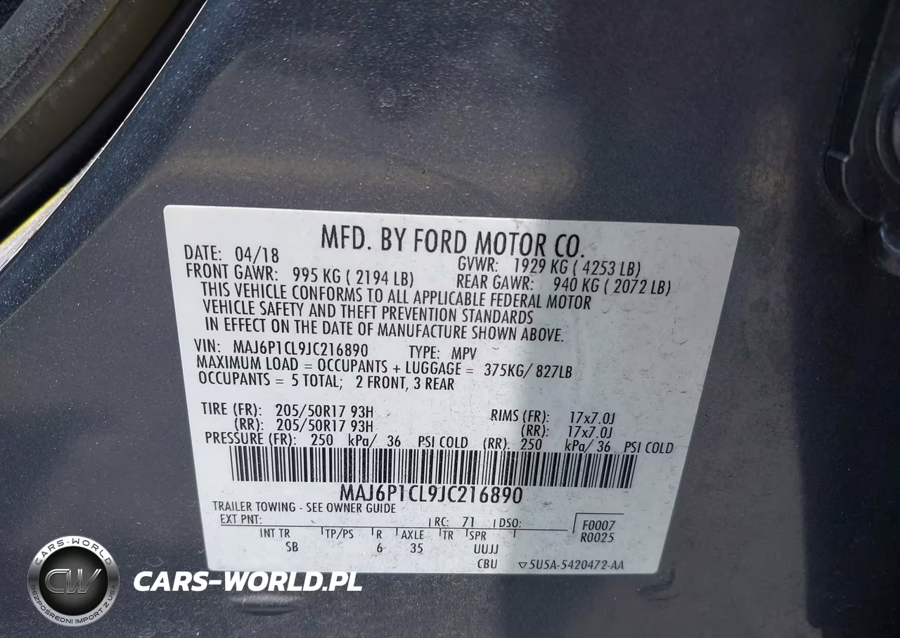 2018 Ford Ecosport Ses VIN:MAJ6P1CL9JC216890 - 9