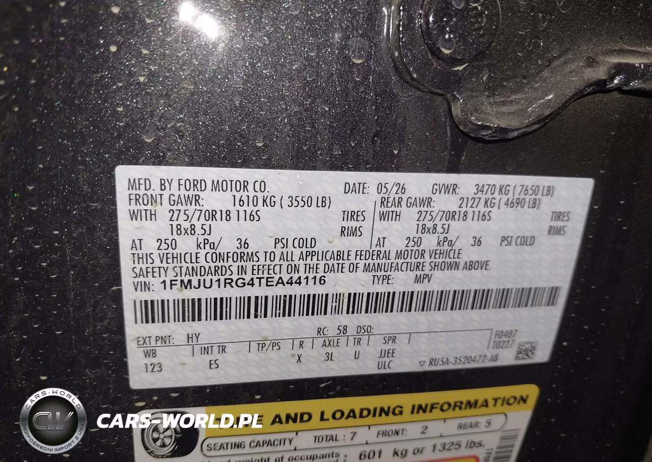 2026 Ford Expedition Tremor VIN:1FMJU1RG4TEA44116 - 9