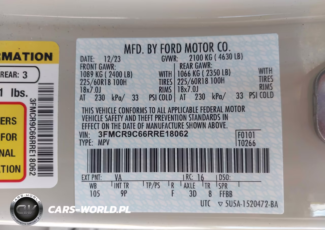 2024 Ford Bronco Sport Outer Banks VIN:3FMCR9C66RRE18062 - 9