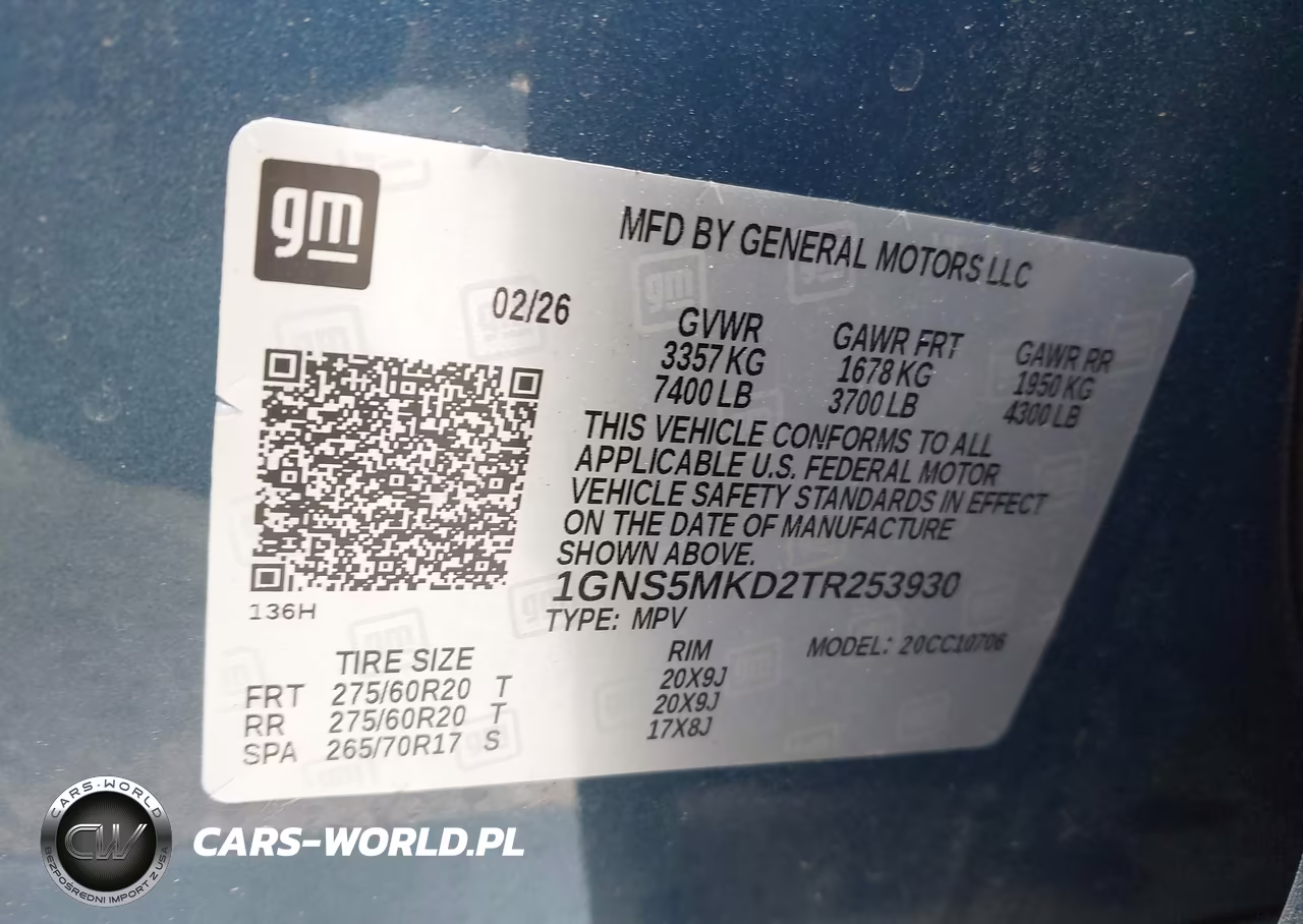 2026 Chevrolet Tahoe Ls VIN:1GNS5MKD2TR253930 - 9