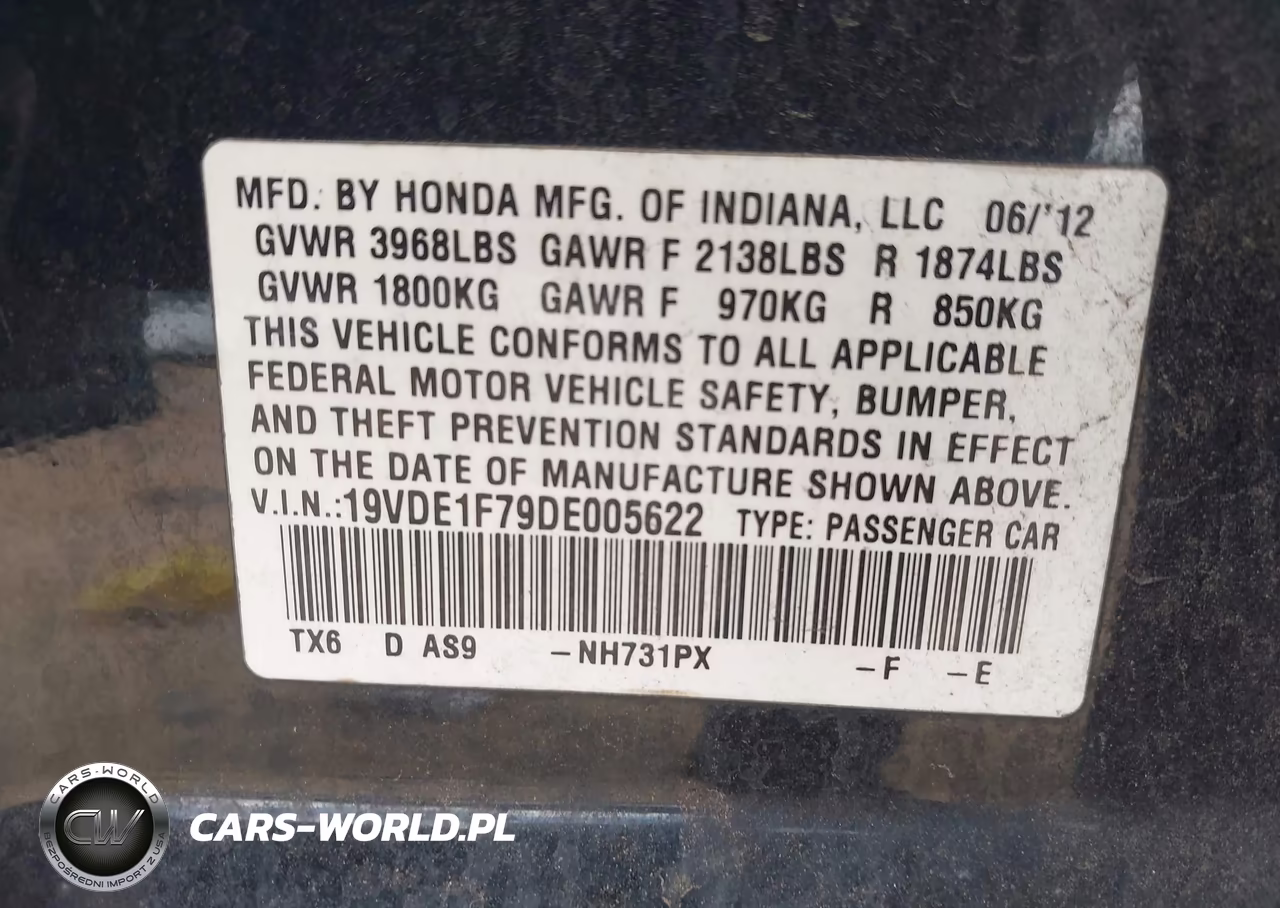 2013 Acura Ilx 2.0L VIN:19VDE1F79DE005622 - 9