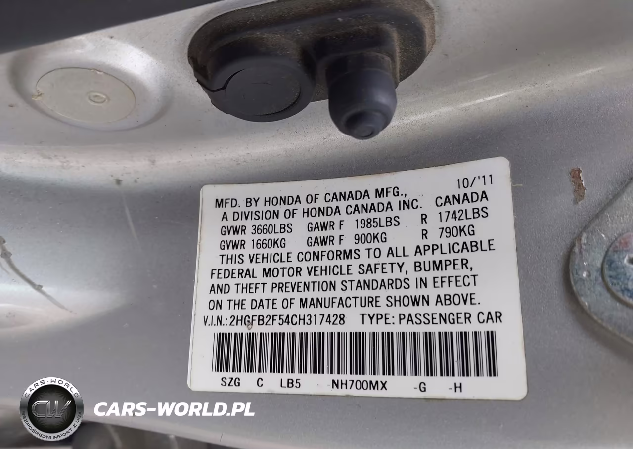 2012 Honda Civic Lx VIN:2HGFB2F54CH317428 - 9
