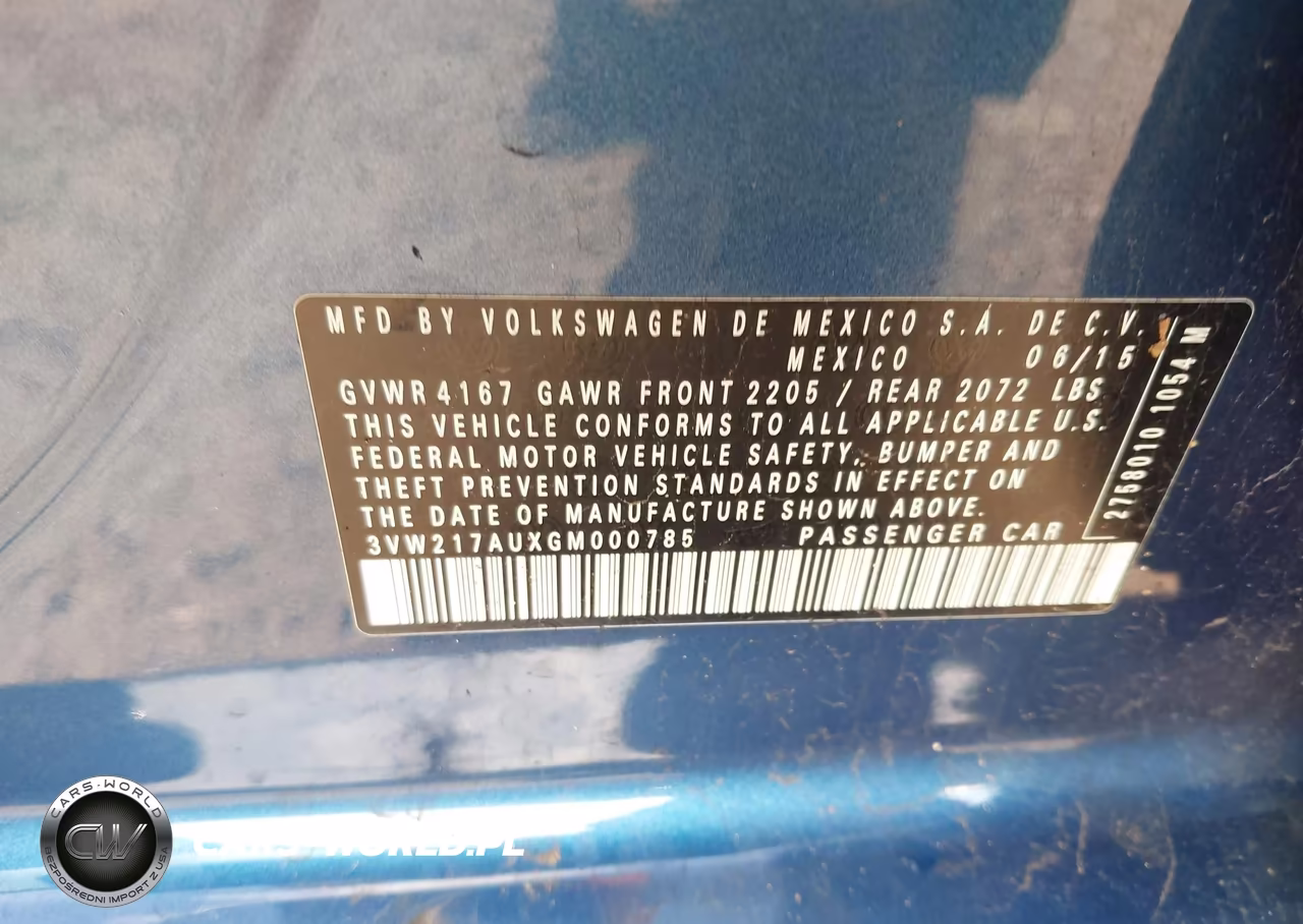 2016 Volkswagen Golf Tsi S 4-Door VIN:3VW217AUXGM000785 - 9