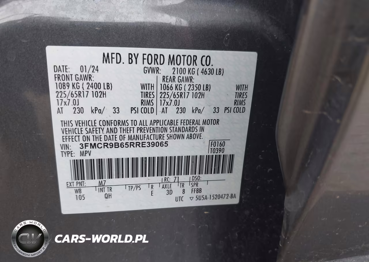 2024 Ford Bronco Sport Big Bend VIN:3FMCR9B65RRE39065 - 9