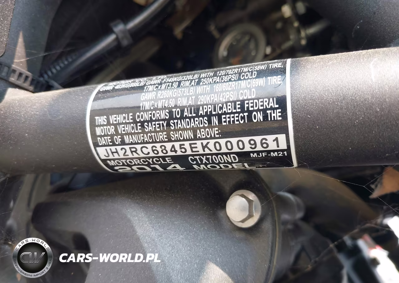 2014 Honda Ctx700 Nd VIN:JH2RC6845EK000961 - 10