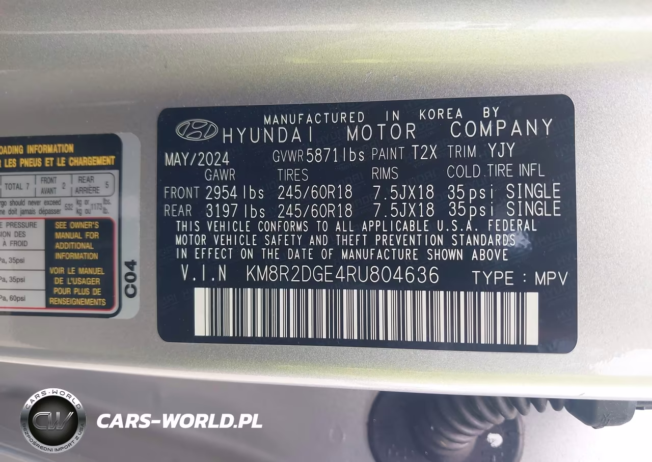 2024 Hyundai Palisade Sel VIN:KM8R2DGE4RU804636 - 9
