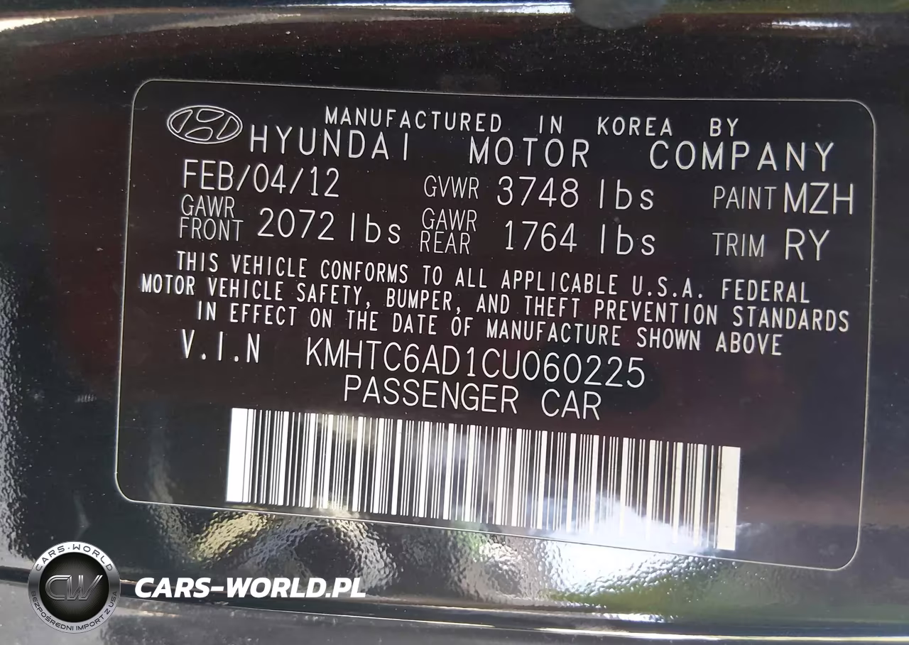 2012 Hyundai Veloster Base W-Gray VIN:KMHTC6AD1CU060225 - 9