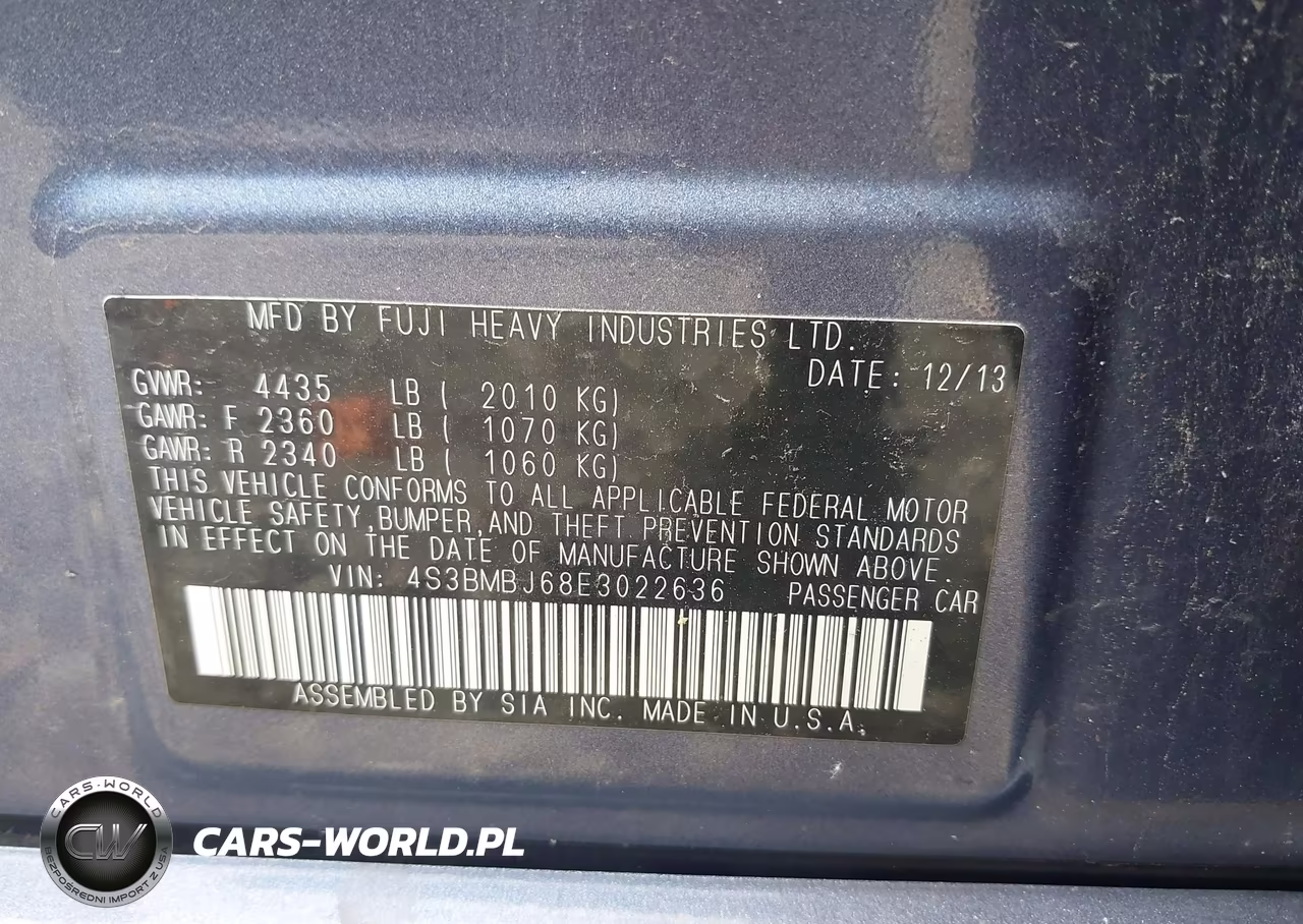 2014 Subaru Legacy 2.5 I Sport VIN:4S3BMBJ68E3022636 - 9