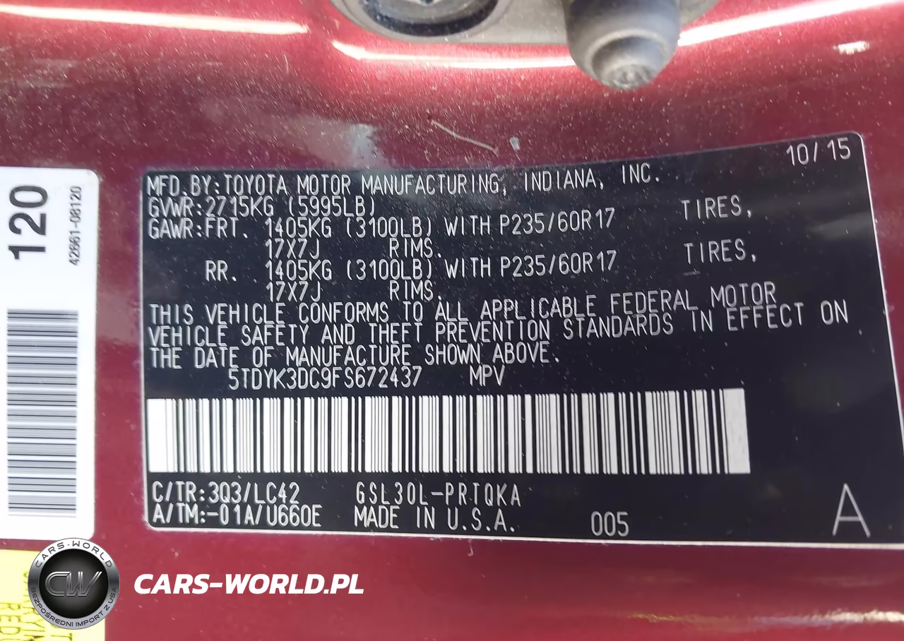 2015 Toyota Sienna Xle Premium 8 Passenger VIN:5TDYK3DC9FS672437 - 9