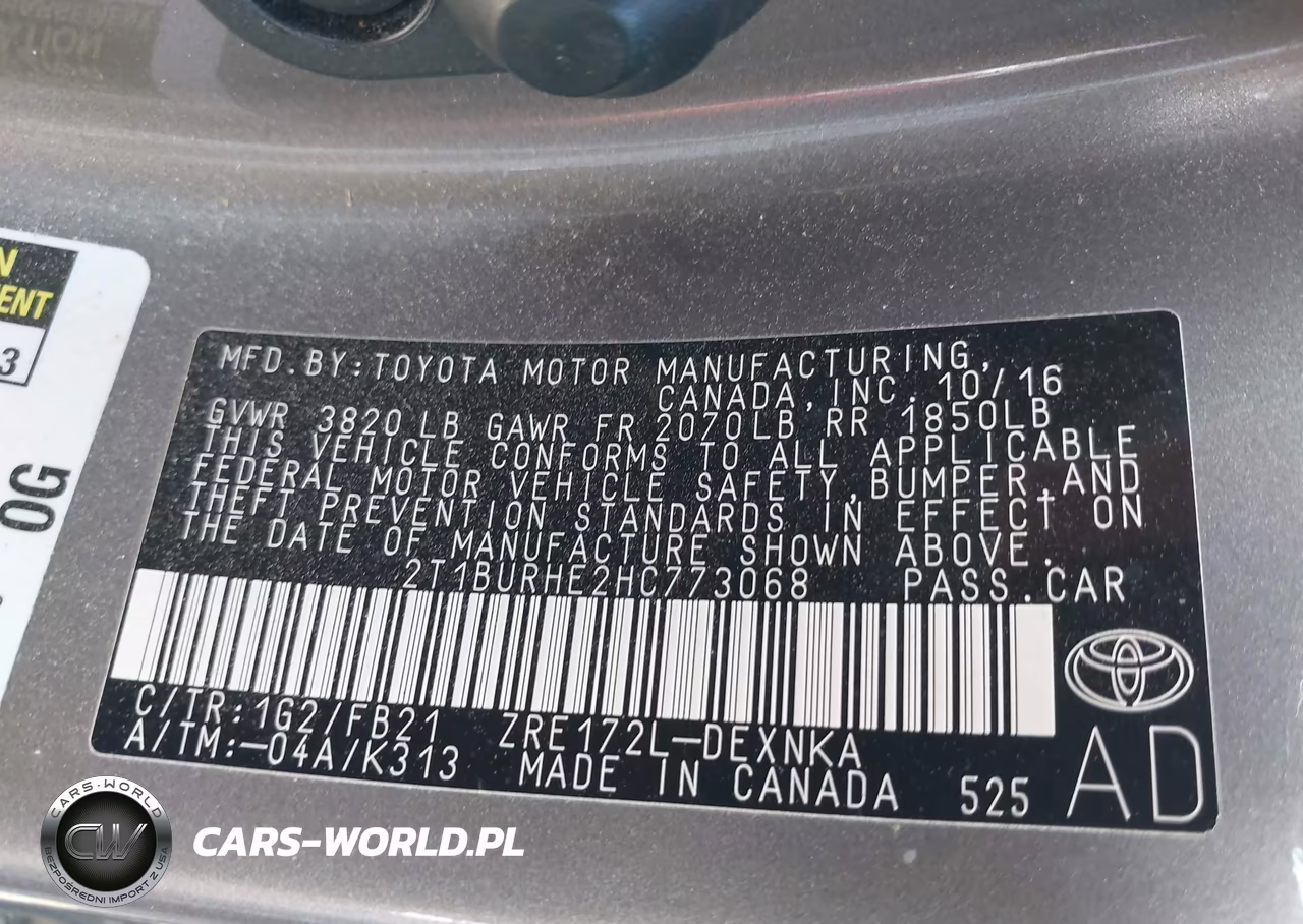 2017 Toyota Corolla Le VIN:2T1BURHE2HC773068 - 9