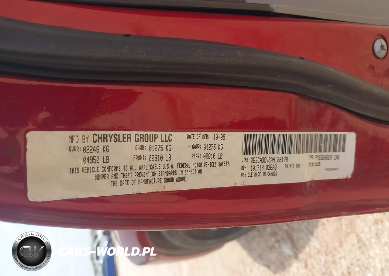 2010 Dodge Charger Sxt VIN:2B3CA3CV8AH128178 - 9