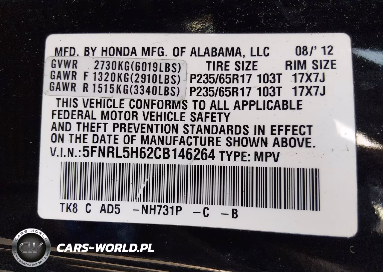 2012 Honda Odyssey Ex-L VIN:5FNRL5H62CB146264 - 9