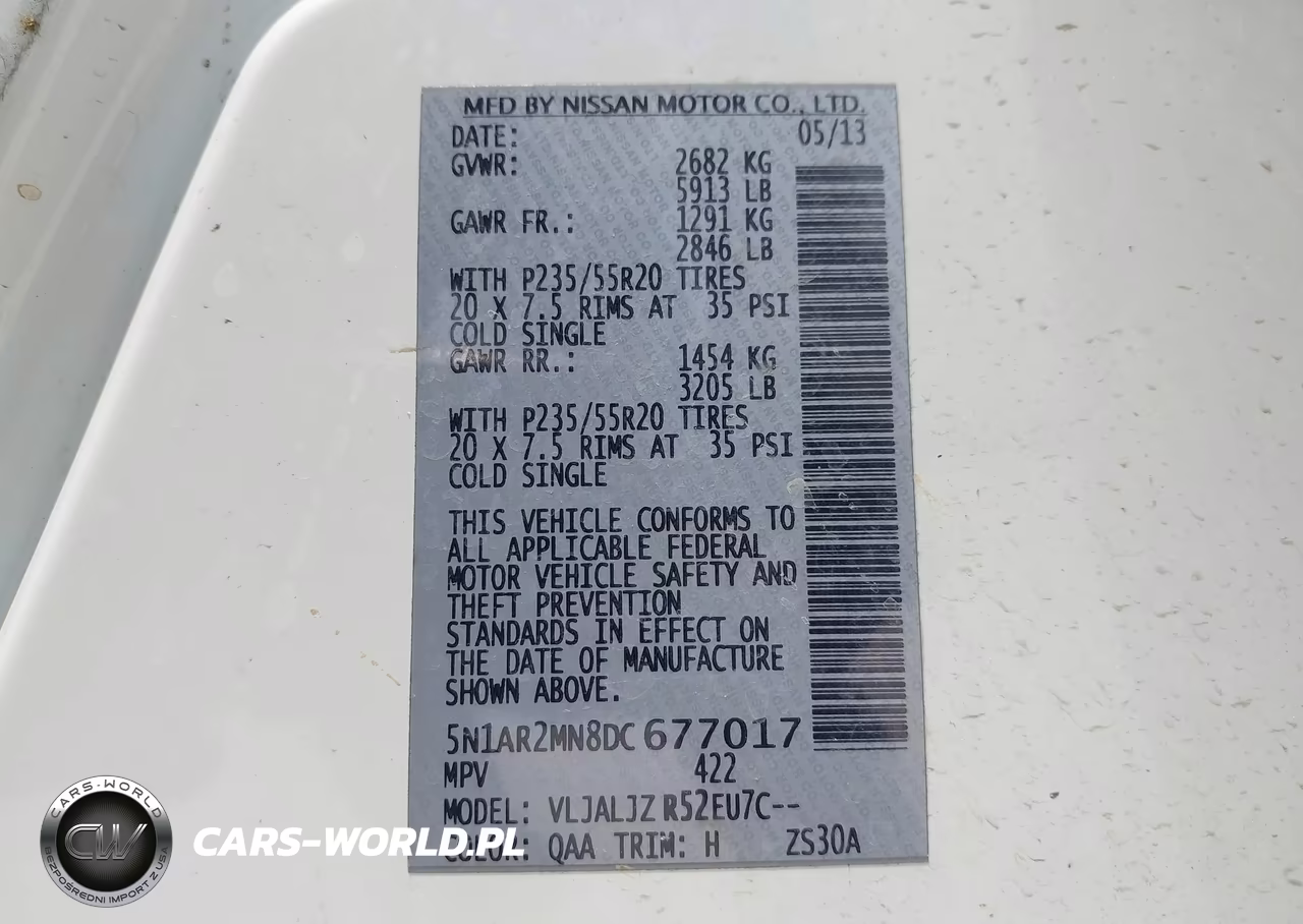 2013 Nissan Pathfinder Platinum VIN:5N1AR2MN8DC677017 - 9