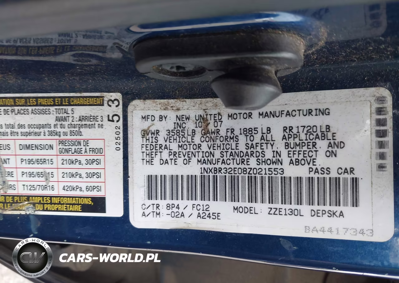 2008 Toyota Corolla Ce-Le-S VIN:1NXBR32E08Z021553 - 9