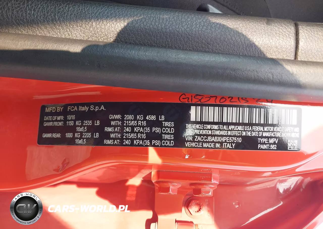 2017 Jeep Renegade Sport VIN:ZACCJBABXHPE57510 - 9