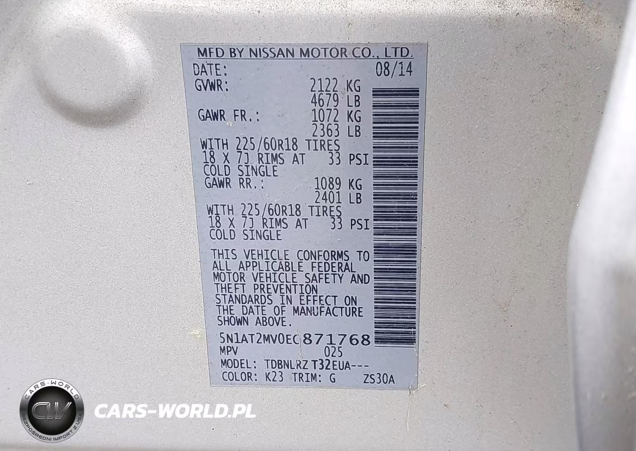 2014 Nissan Rogue Sl VIN:5N1AT2MV0EC871768 - 9