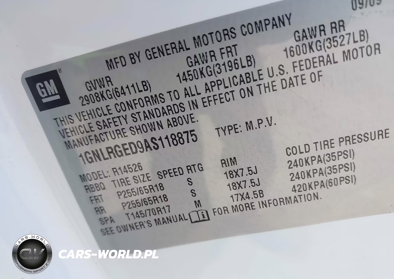 2010 Chevrolet Traverse Lt VIN:1GNLRGED9AS118875 - 9
