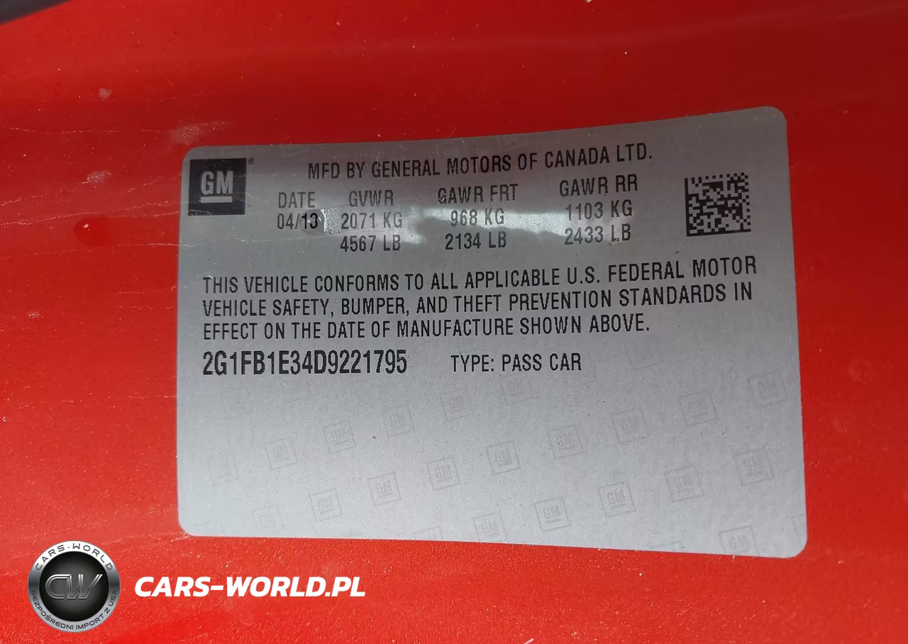 2013 Chevrolet Camaro 1Lt VIN:2G1FB1E34D9221795 - 9