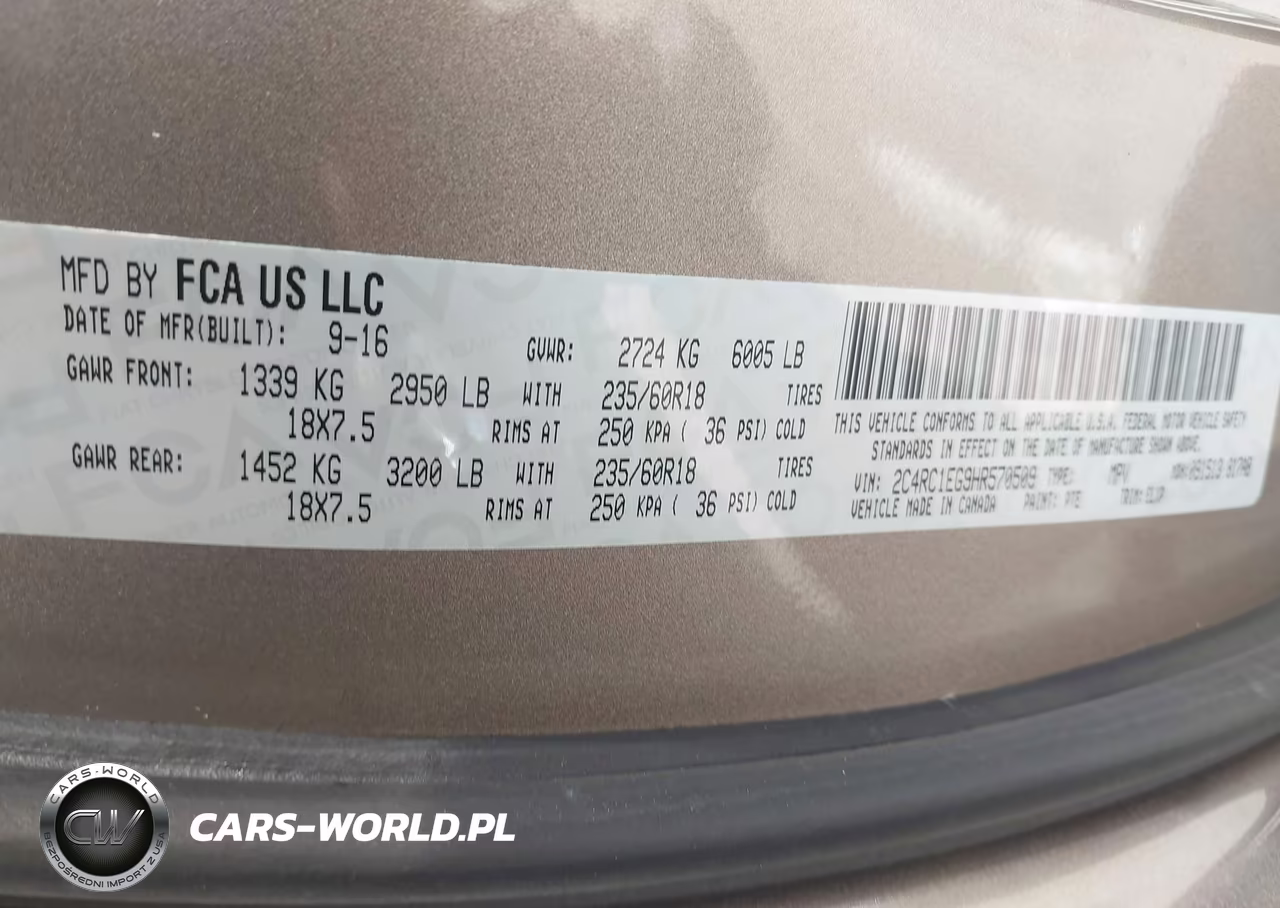 2017 Chrysler Pacifica Touring-L Plus VIN:2C4RC1EG9HR570509 - 9