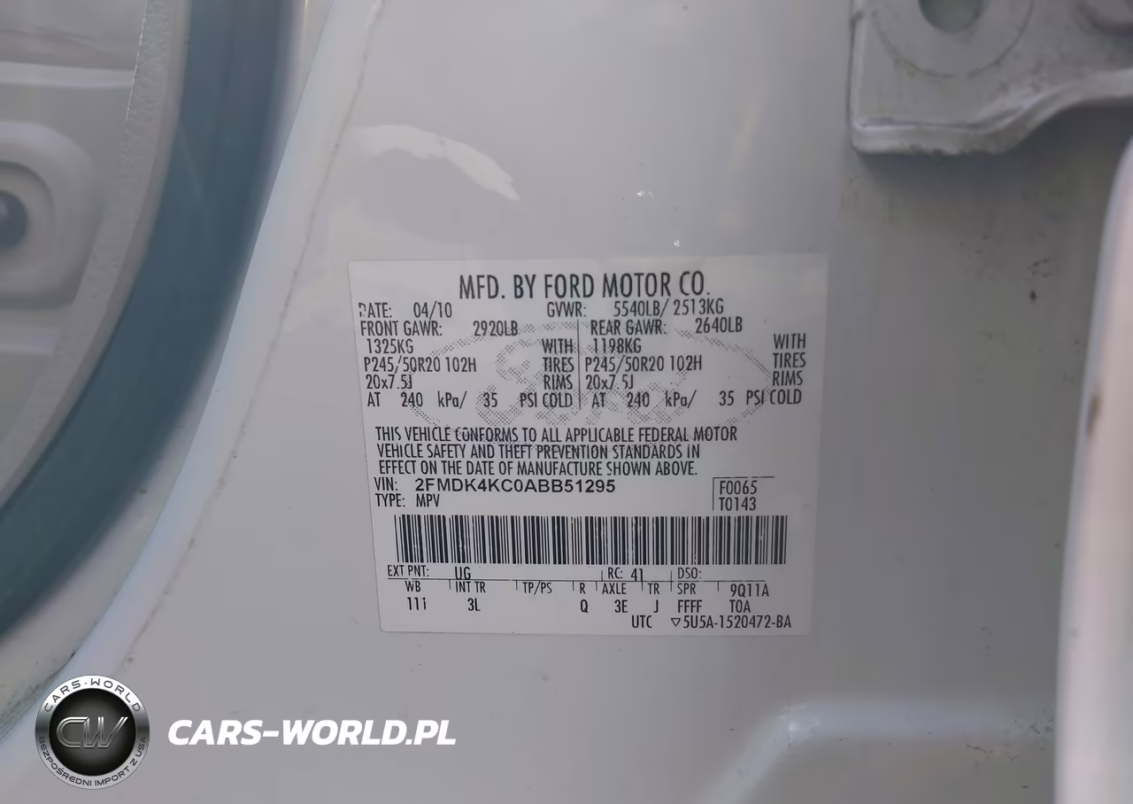2010 Ford Edge Limited VIN:2FMDK4KC0ABB51295 - 9