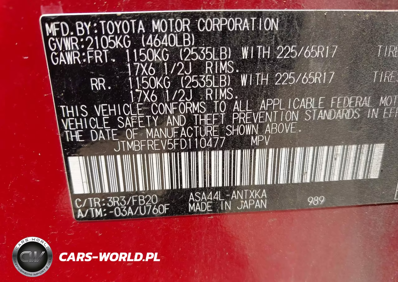 2015 Toyota Rav4 Le VIN:JTMBFREV5FD110477 - 9