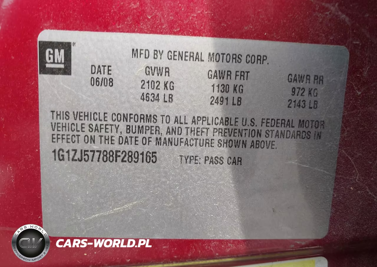 2008 Chevrolet Malibu Lt W-2Lt VIN:1G1ZJ57788F289165 - 9
