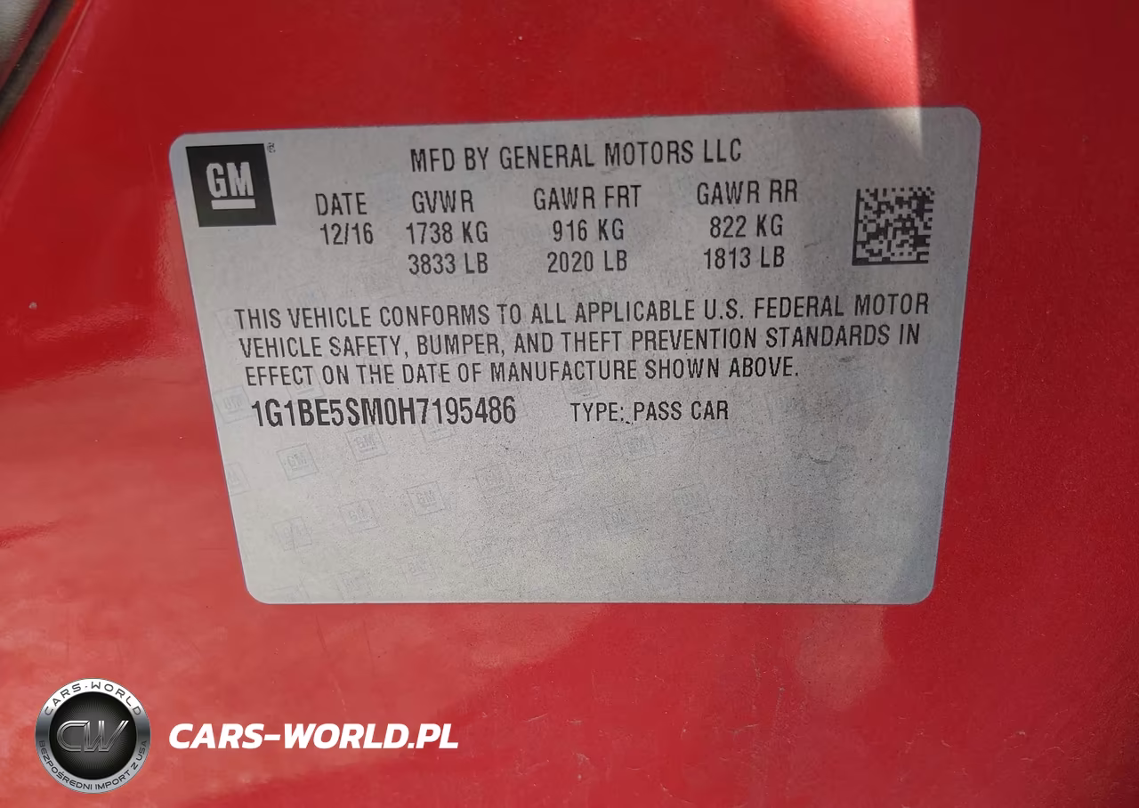2017 Chevrolet Cruze Lt Auto VIN:1G1BE5SM0H7195486 - 9