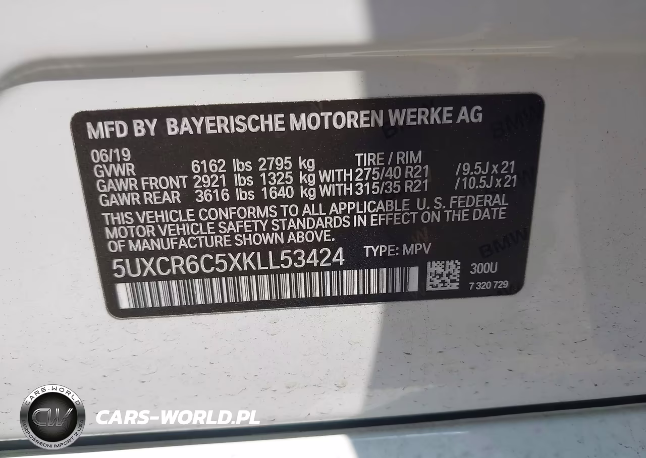 2019 BMW X5 xDrive40I VIN:5UXCR6C5XKLL53424 - 9