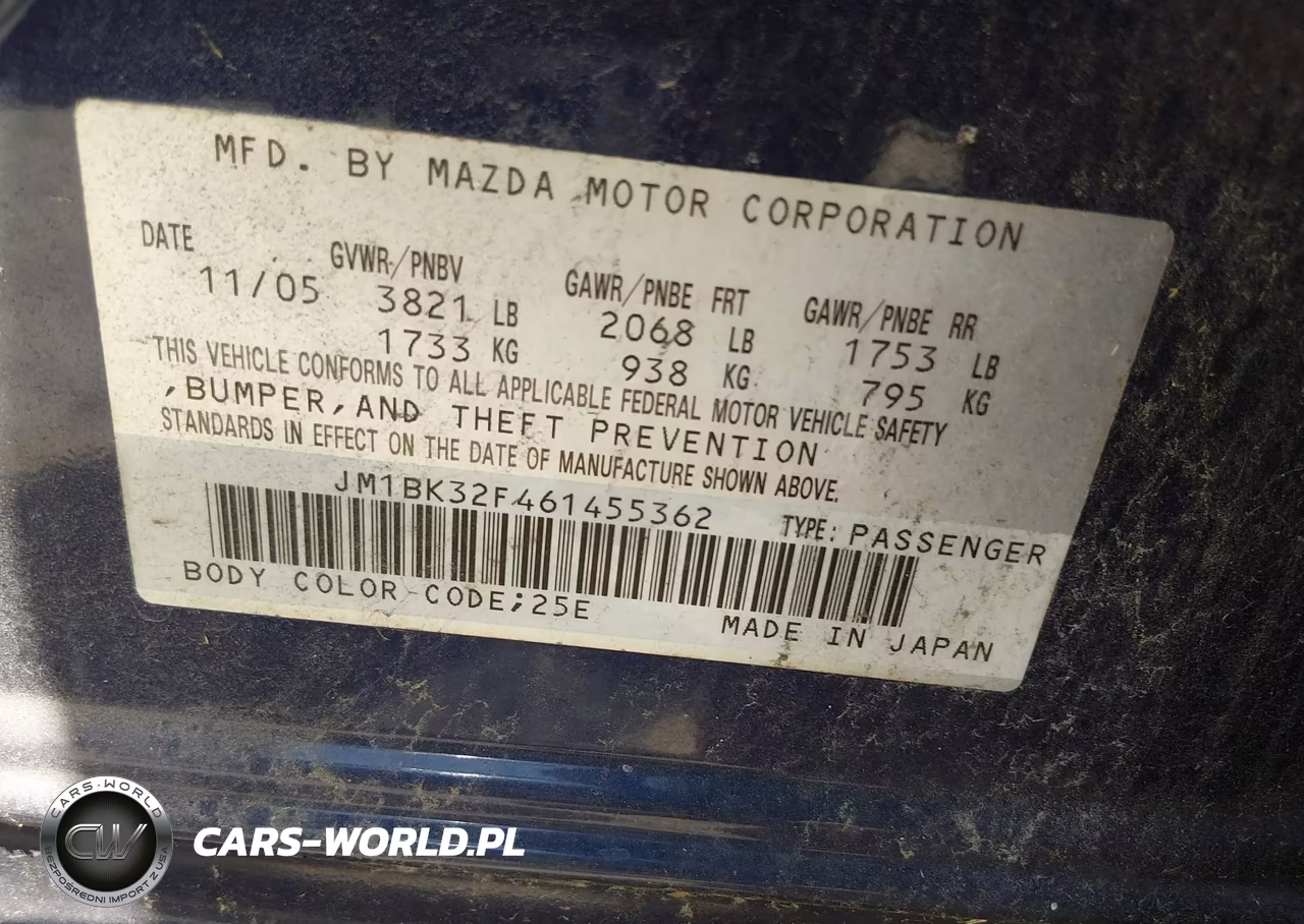 2006 Mazda Mazda3 I Touring VIN:JM1BK32F461455362 - 9