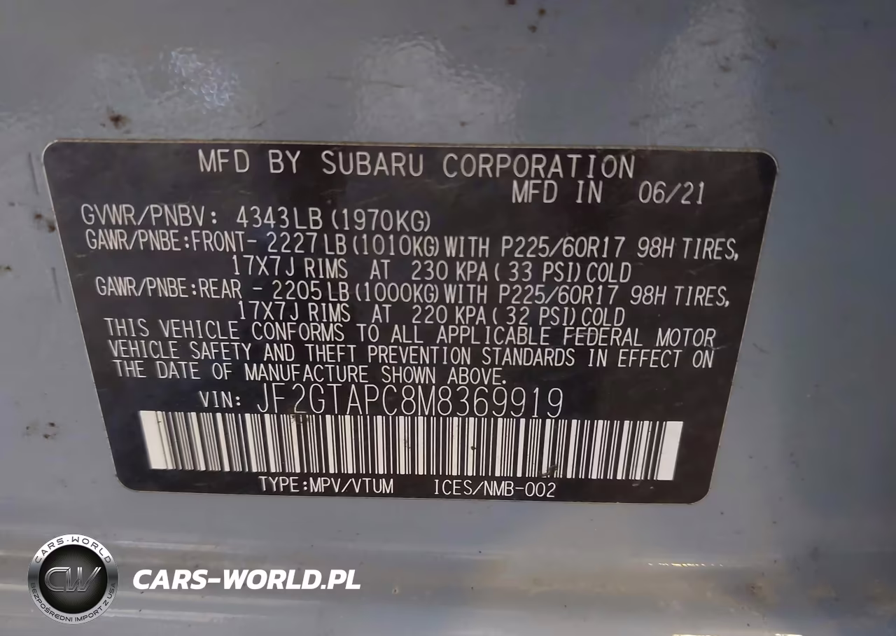 2021 Subaru Crosstrek Premium VIN:JF2GTAPC8M8369919 - 9