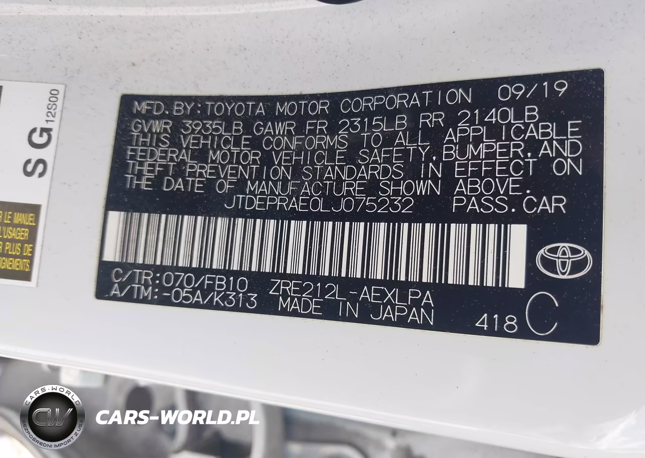 2020 Toyota Corolla Le VIN:JTDEPRAE0LJ075232 - 9