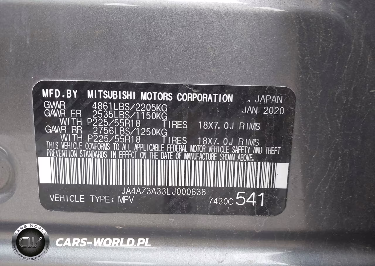2020 Mitsubishi Outlander Sel 2.4 S-Awc VIN:JA4AZ3A33LJ000636 - 9