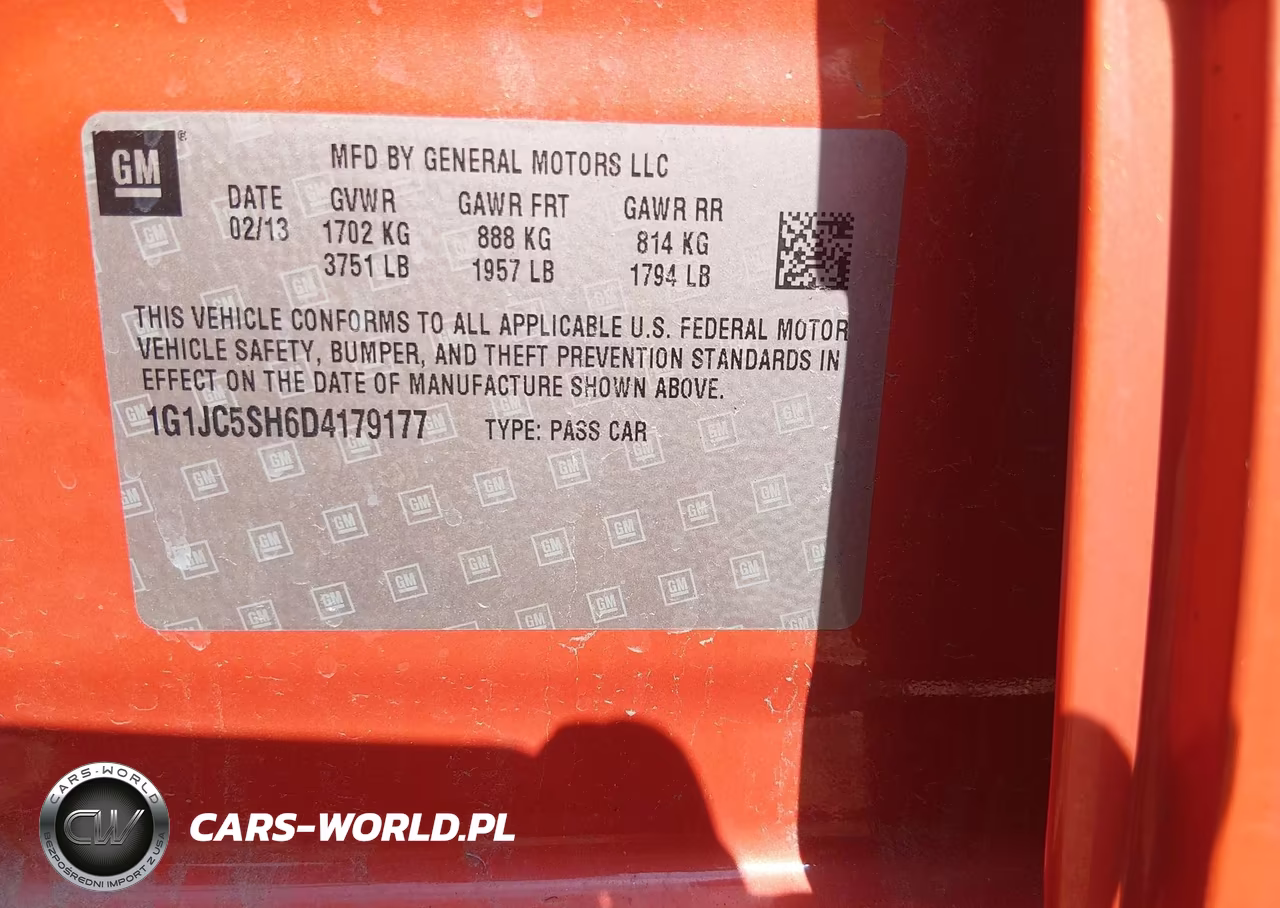 2013 Chevrolet Sonic Lt Auto VIN:1G1JC5SH6D4179177 - 9